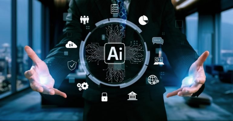 human,interact,with,ai,artificial,intelligence,brain,processor,in,concept